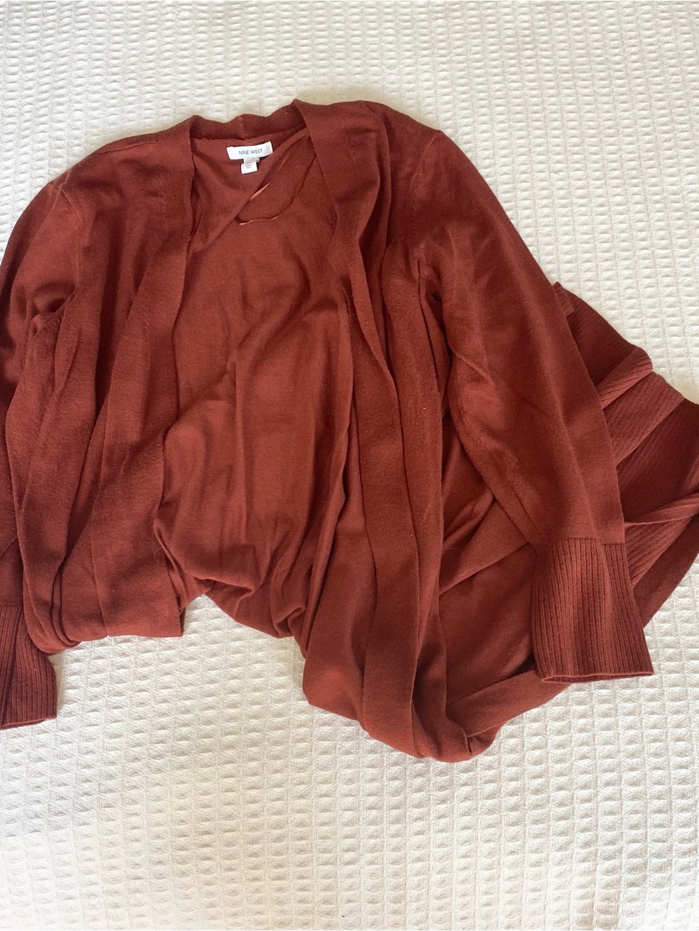 Nine West Rust Open-Front Women's Cardigan 1X